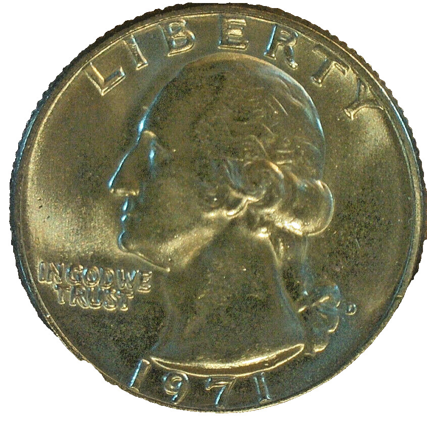 WORLD COIN SALE--1971 D UNITED STATES WASHINGTION BUSINESS QUARTER KM#164a