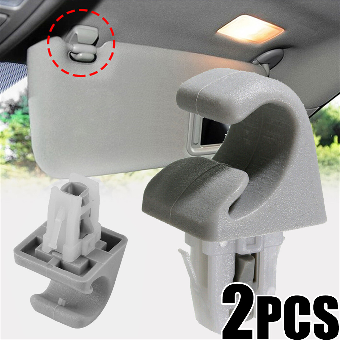 2Pcs Sun Visor Hook Clips Bracket For Toyota Camry Highlander Corolla RAV4 Prius
