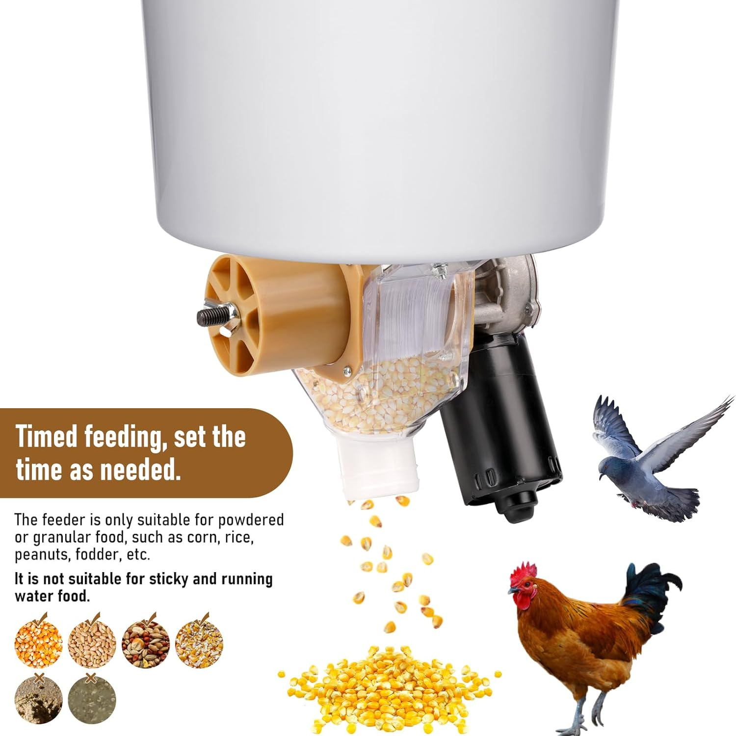 Automatic Chicken Feeder Timer and Duck Feeder, 16 Groups Timed Poultry Feeder G