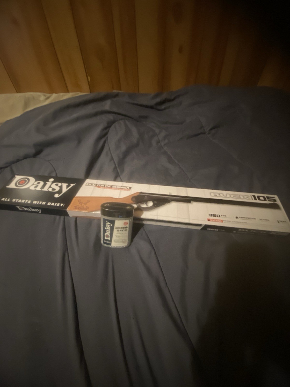 Daisy 2105 Buck Lever Wood Stock .177 Caliber Action BB Air Gun - Black