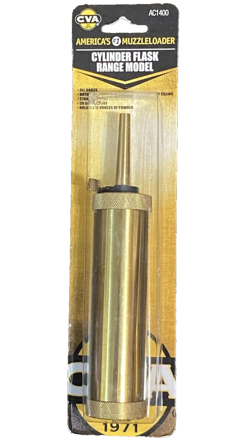 CVA MuzzleLoaders Black Powder Flask 5 oz Brass Powder Flask Range Model