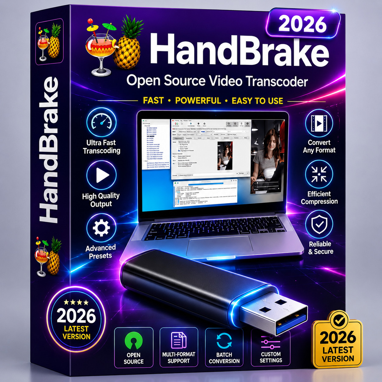 HandBrake 2026 Video Converter Software Transcode  Rip Compress ~ Windows or MAC