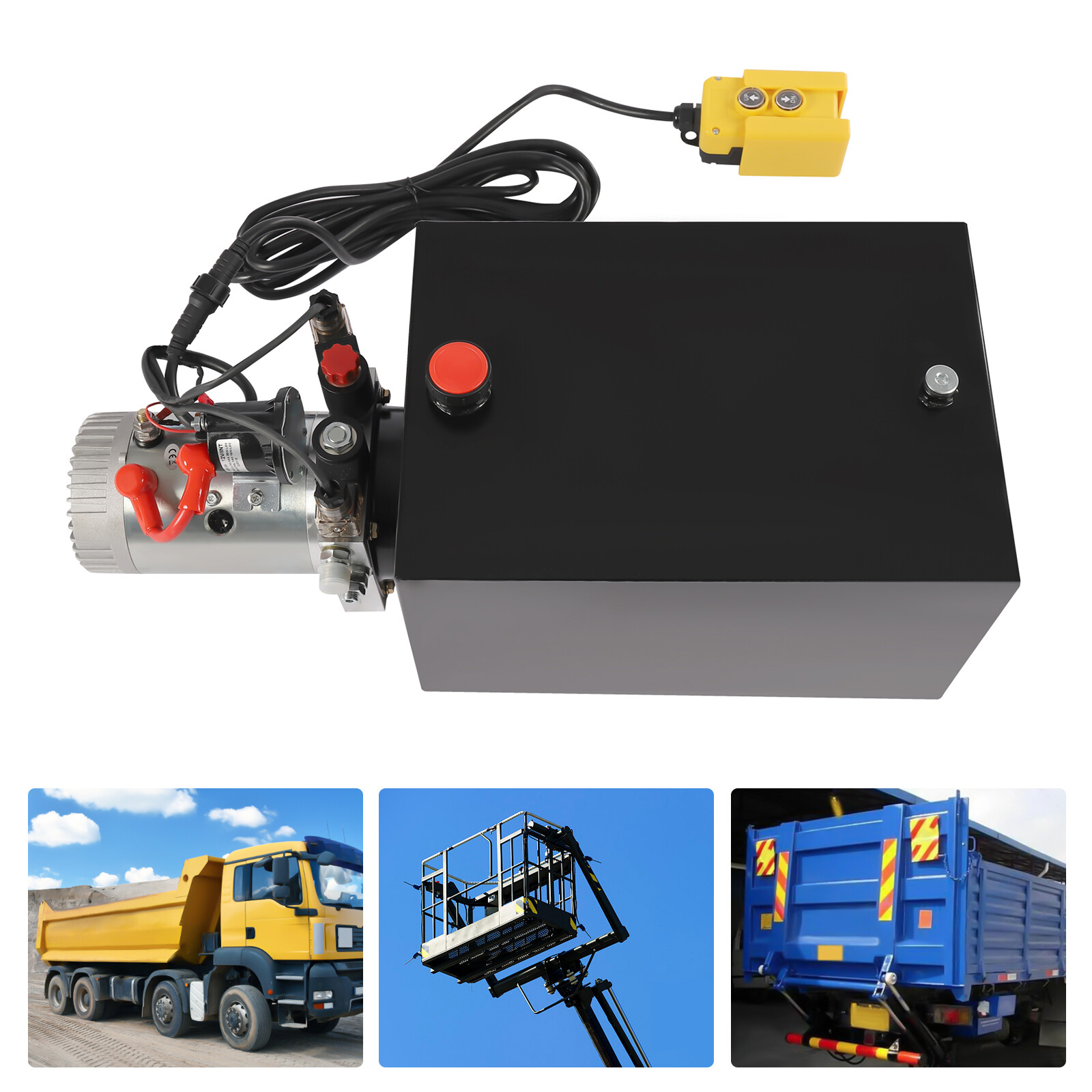 Hydraulic Pump 20 Quart Double Acting Dump Trailer Pump Power Unit DC 12V