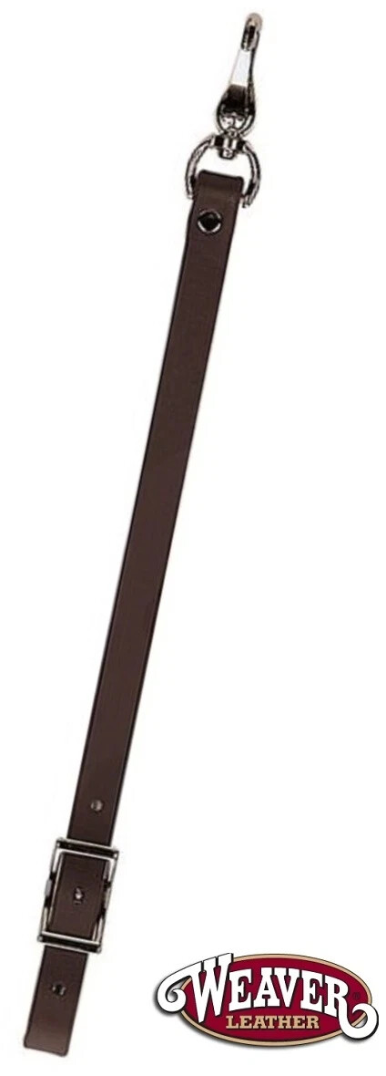 Girth Connector Strap Brown Synthetic Leather Spring Snap Weaver New