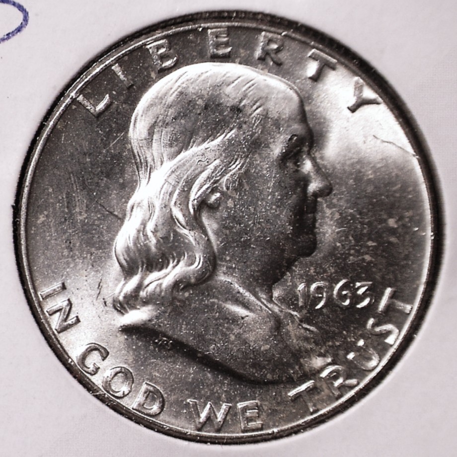 90% Silver Franklin Half Dollar, Brilliant Uncirculated, Random Dates