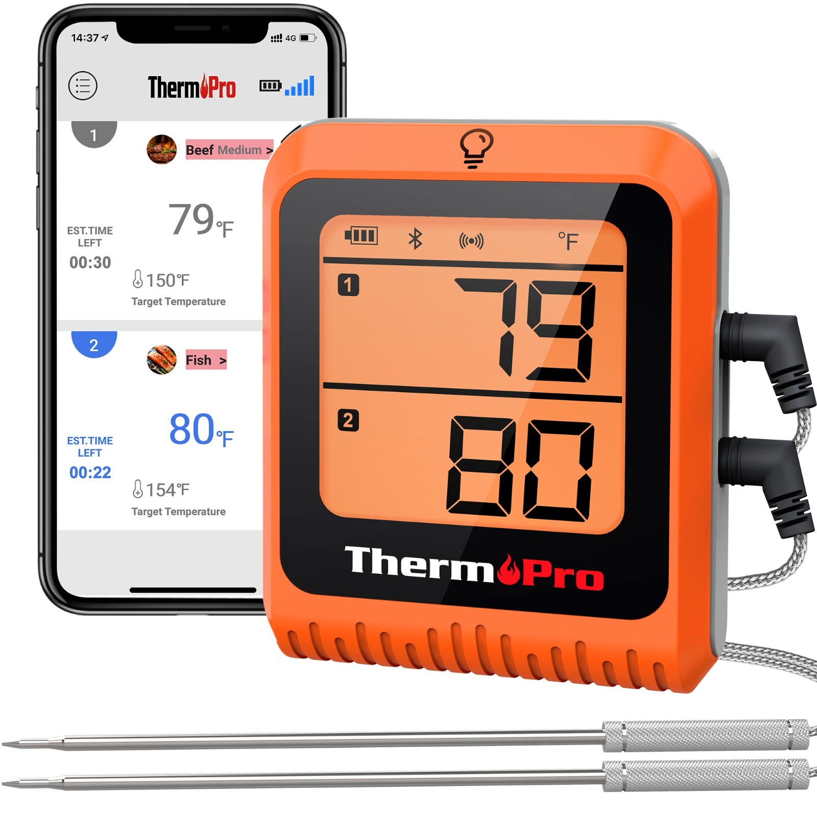 TempPro TP920 Bluetooth Wireless Meat Thermometer 4-Piece BBQ Cooking Set