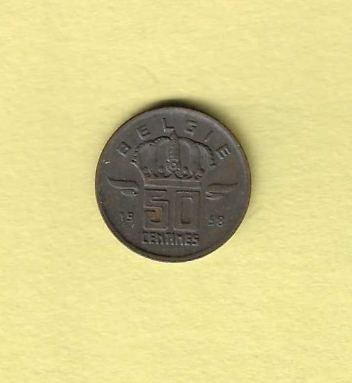 1958 Belgium 50 Centimes VF.20