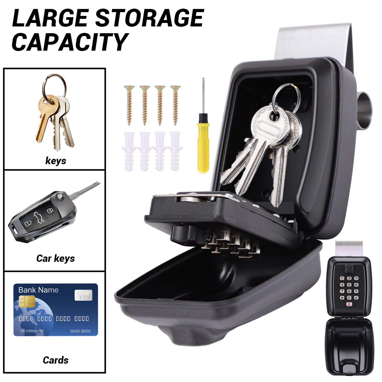 SL-591 Car Lock Box Car Window Punch Button Lock Box for Ride Share Turo