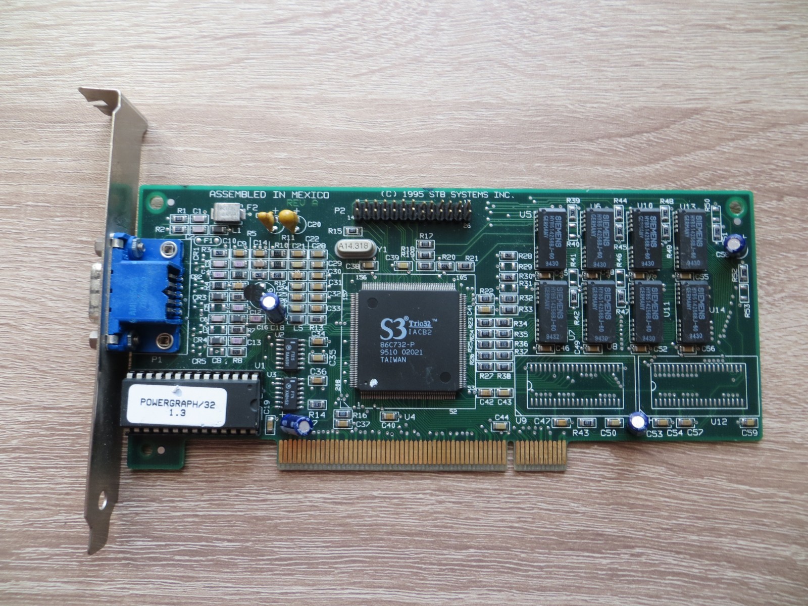 STB PowerGraph 32 v1.3 1995 1MB PCI VGA card EKSUSA732PCI Tested Working