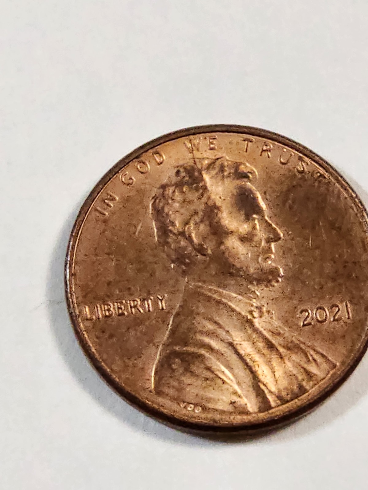2021-P Lincoln Cent Spike Head Die Crack Penny A1