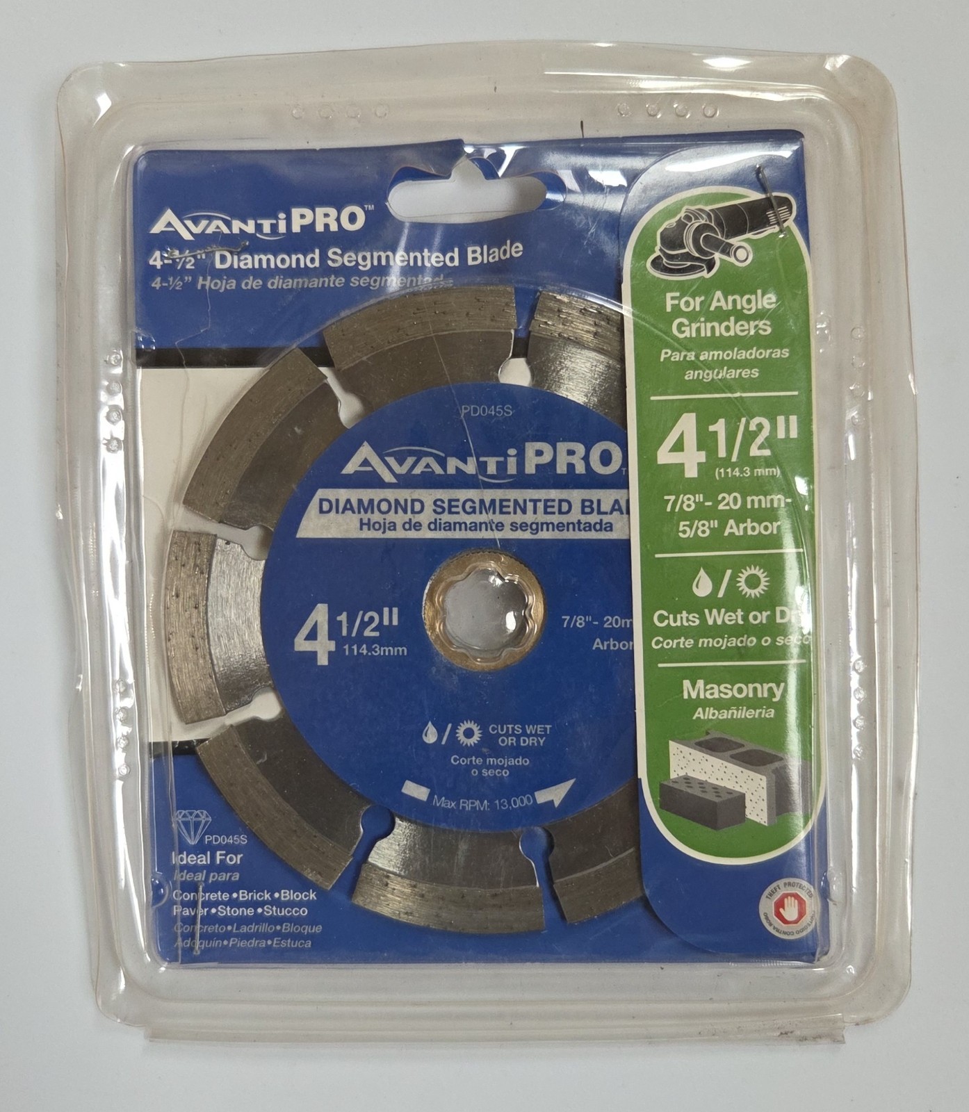 AvantiPro PD045S 4.5" Diamond Segmented Blade, Masonry, for Angle Grinders, NEW