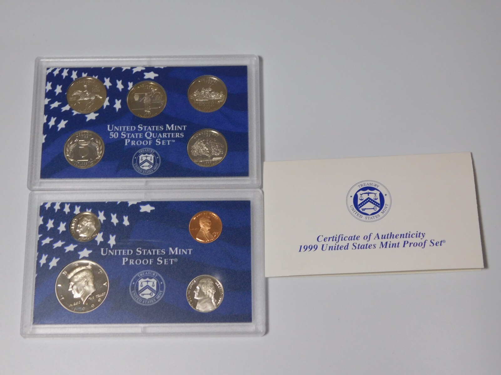 1999-S UNITED STATES MINT  9 COINS PROOF SET  ORIGINAL GOVT HOLDER