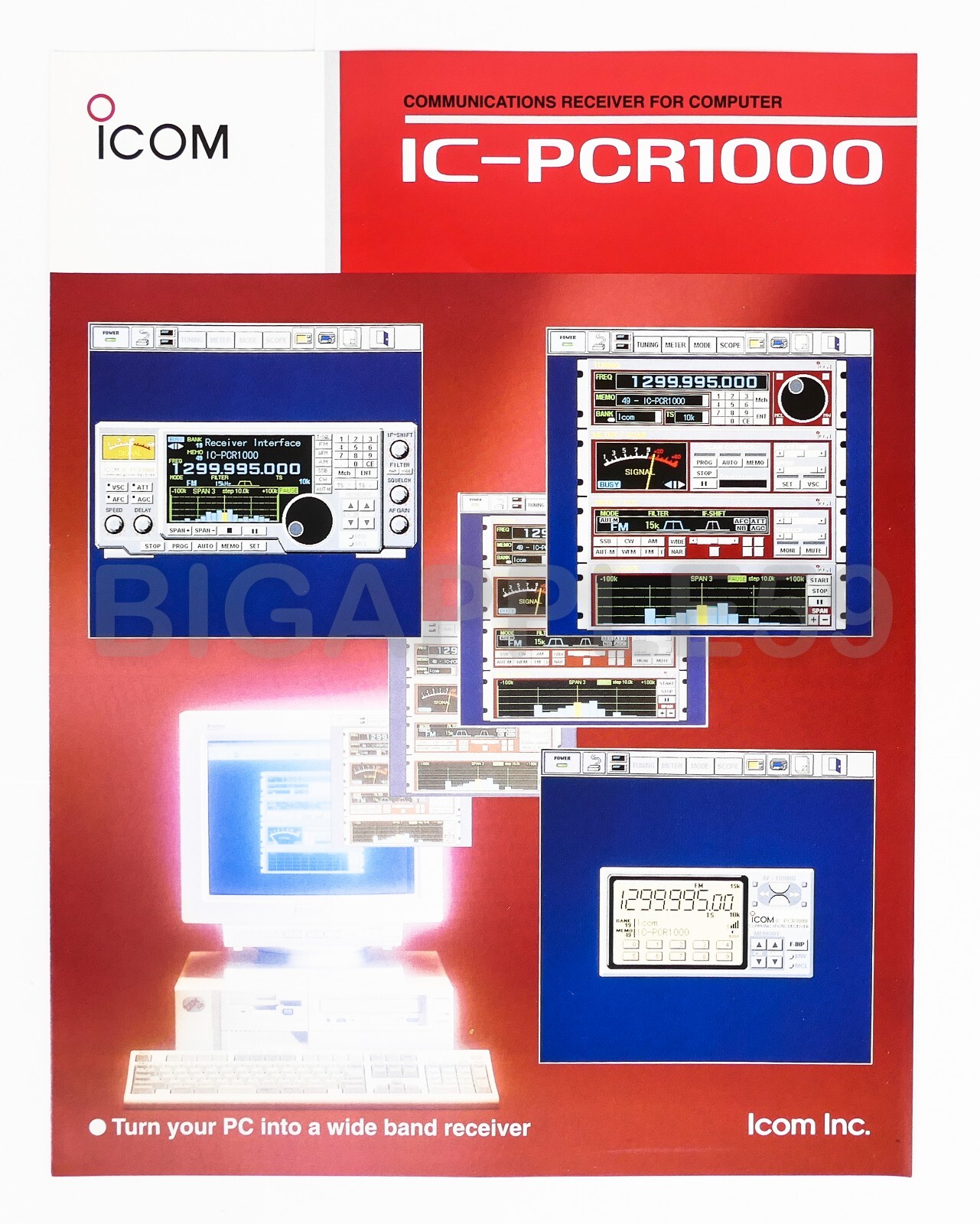 Sales Flyer / Brochure For Icom IC-PCR1000 Wideband Computer Receiver