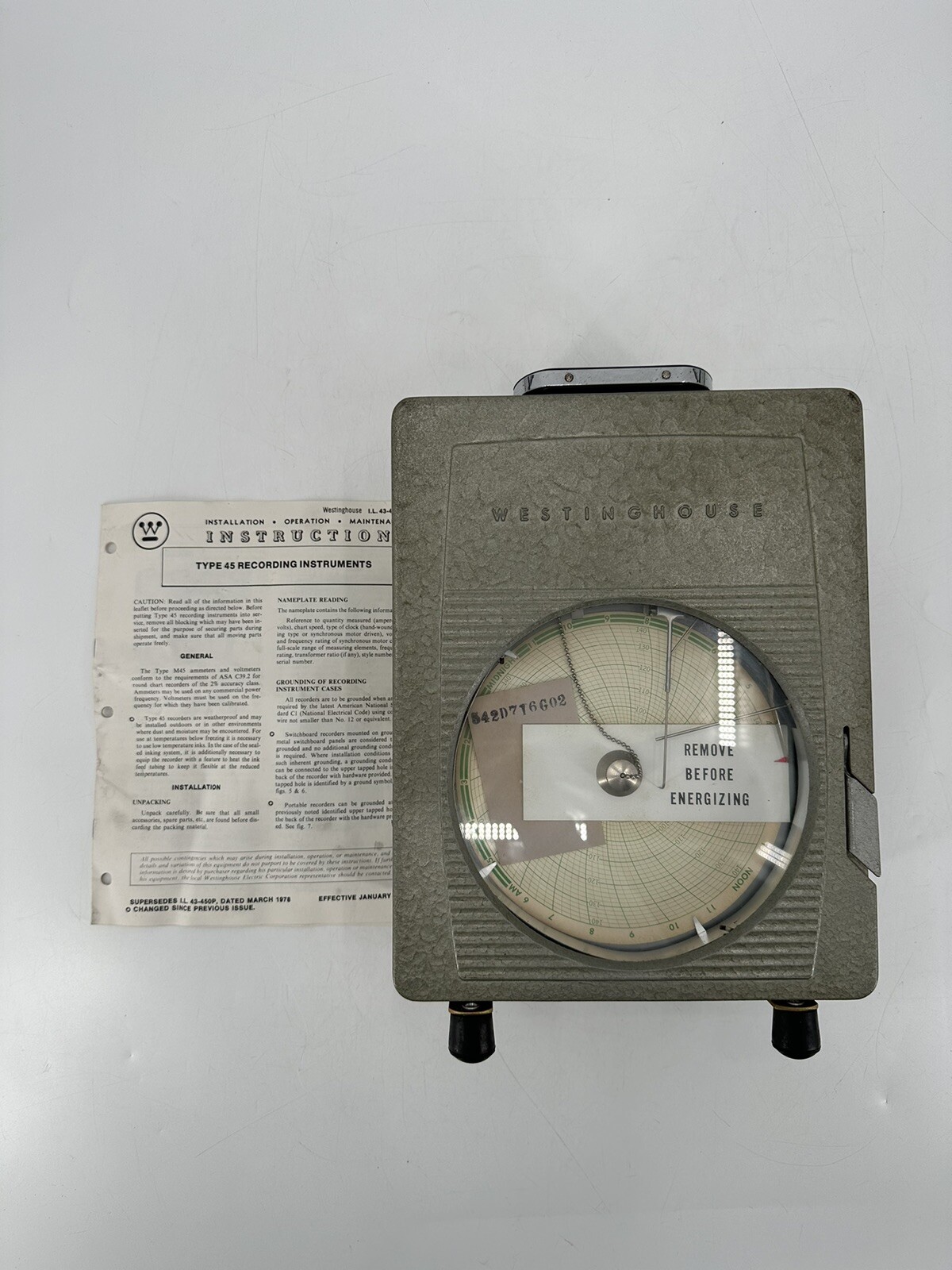 WESTINGHOUSE M45 RECORDING AC VOLTMETER Double Range 90-140V