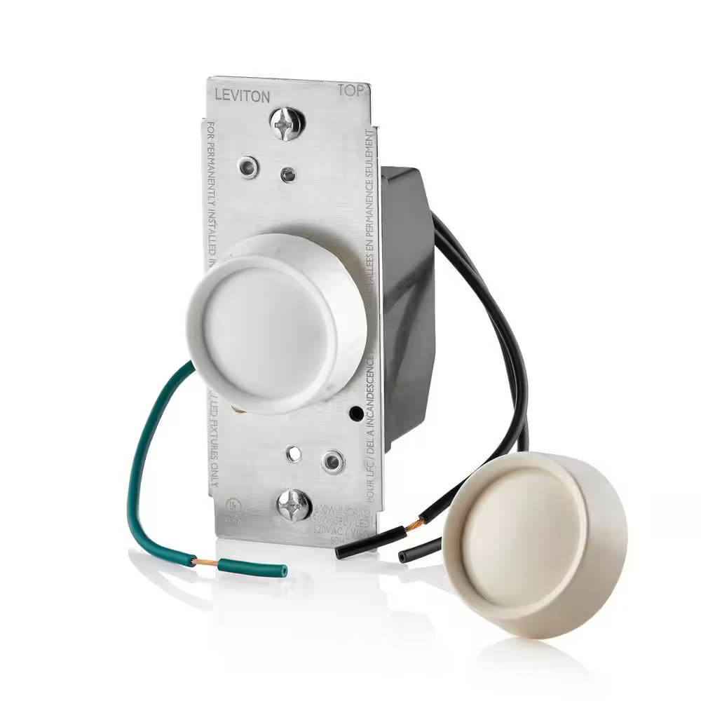 NEW Rotary Dimmer Switch for LED Halogen & Incandescent Bulbs White Easy Install