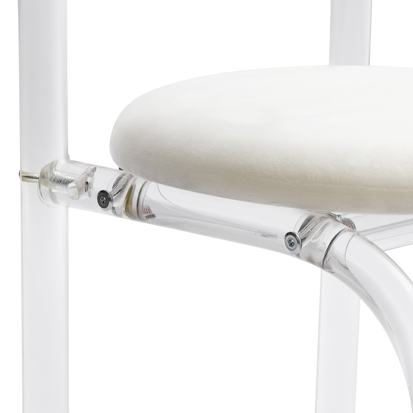 Modern Minimalist Acrylic Clear Desk Chair Makeup Chair 40*40*72cm Velvet White
