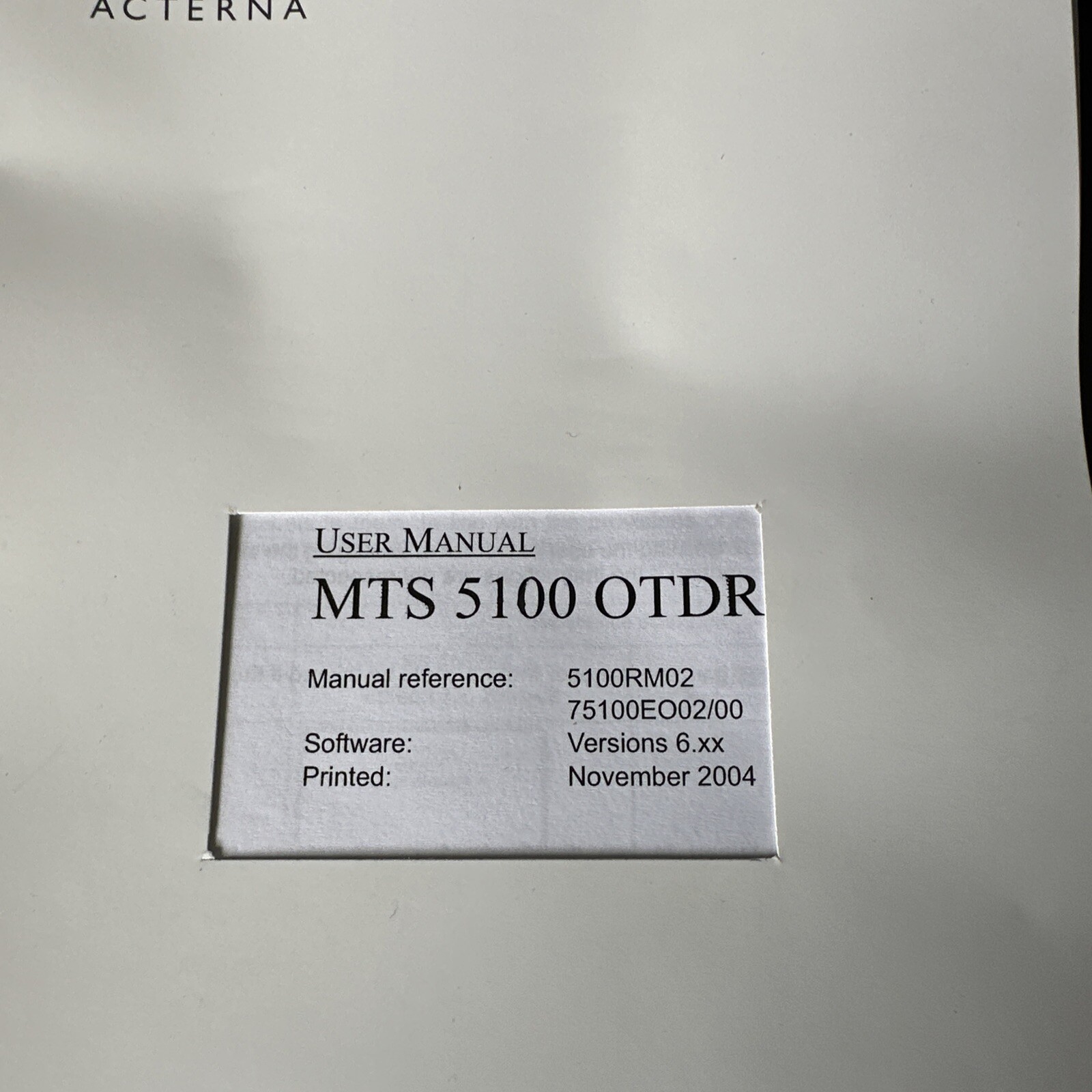 Acterna MTS5000e OTDR 5026VSR Single Mode 1310/1550 nm Module