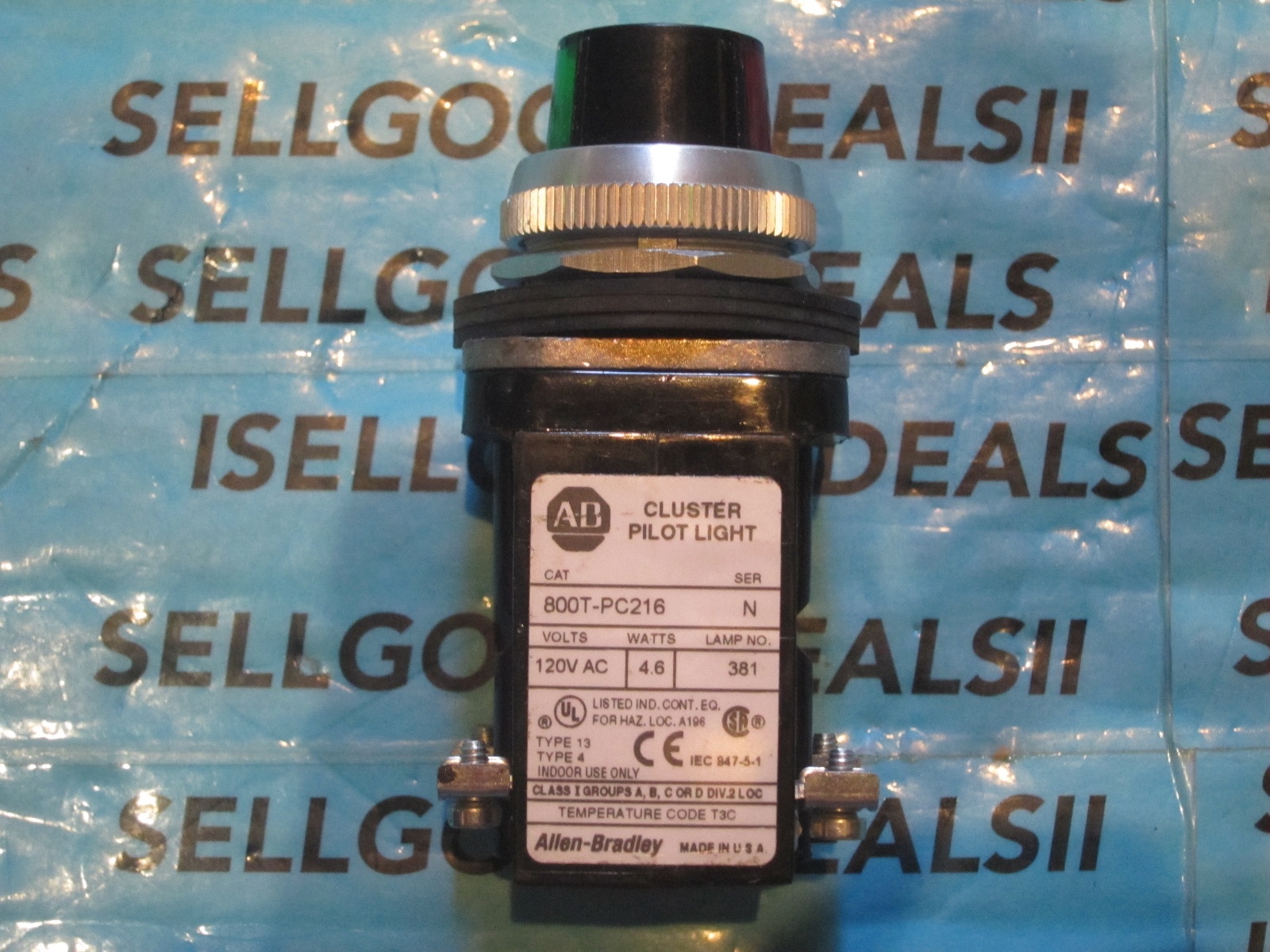 Allen Bradley 800T-PC216 Ser N Cluster Pilot Light Type 13 120V 800TPC216 New