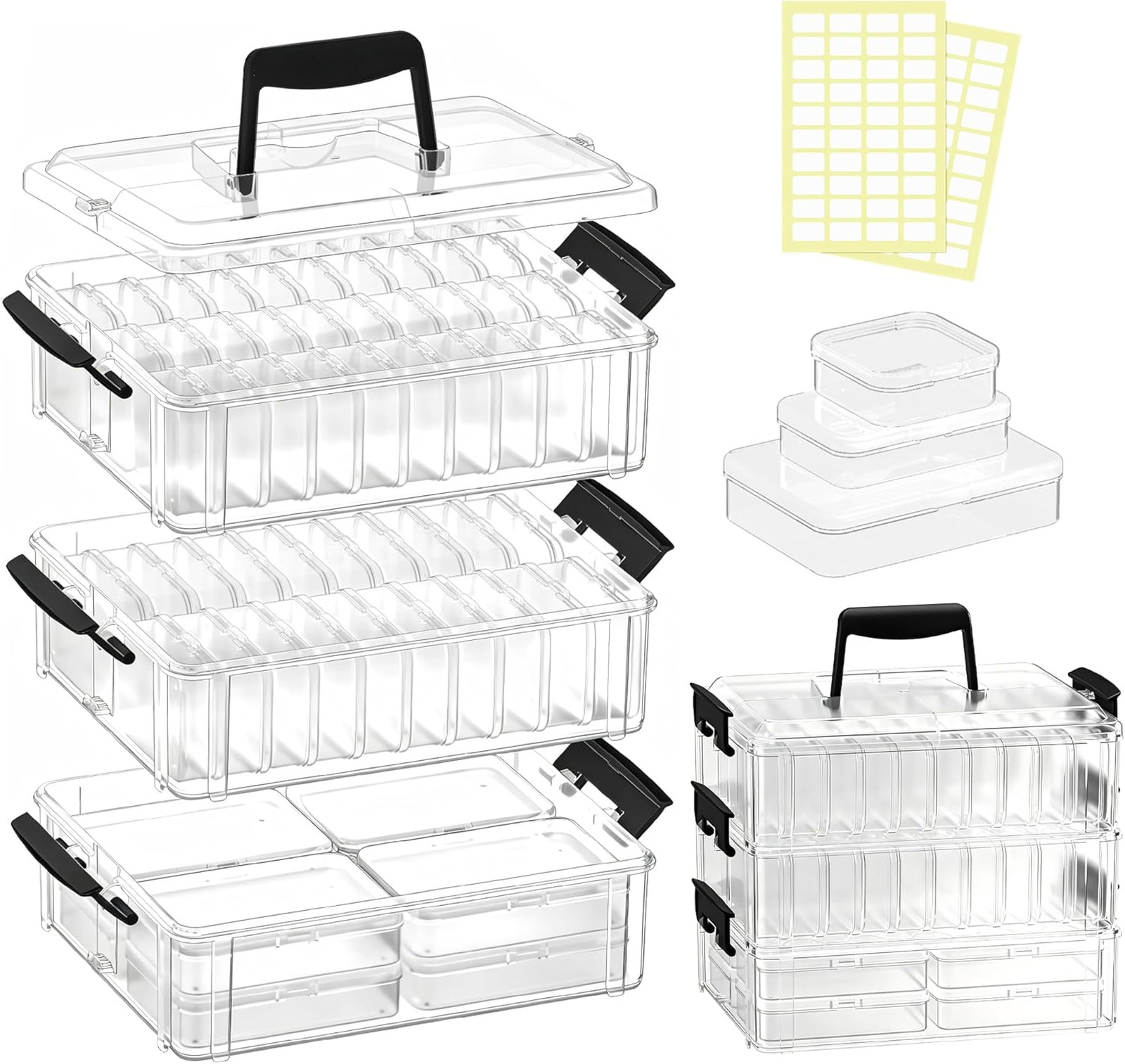 Bead Organizer Box 58 Pcs Stackable Storage Container Kit Small Plastic with