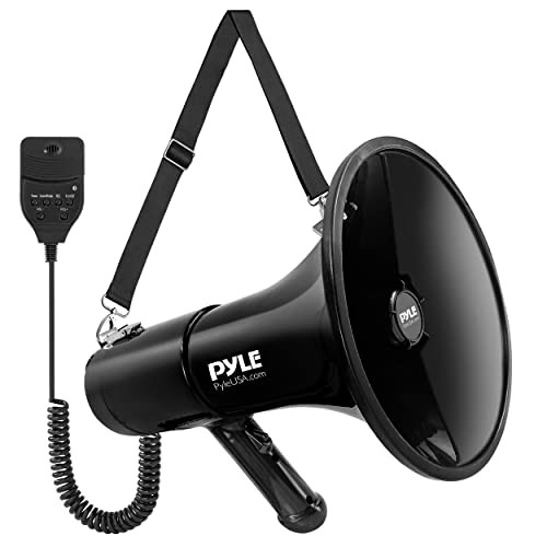 Pyle 100W Portable Hand-Grip Megaphone Bullhorn w/Handheld Microphone (Black)