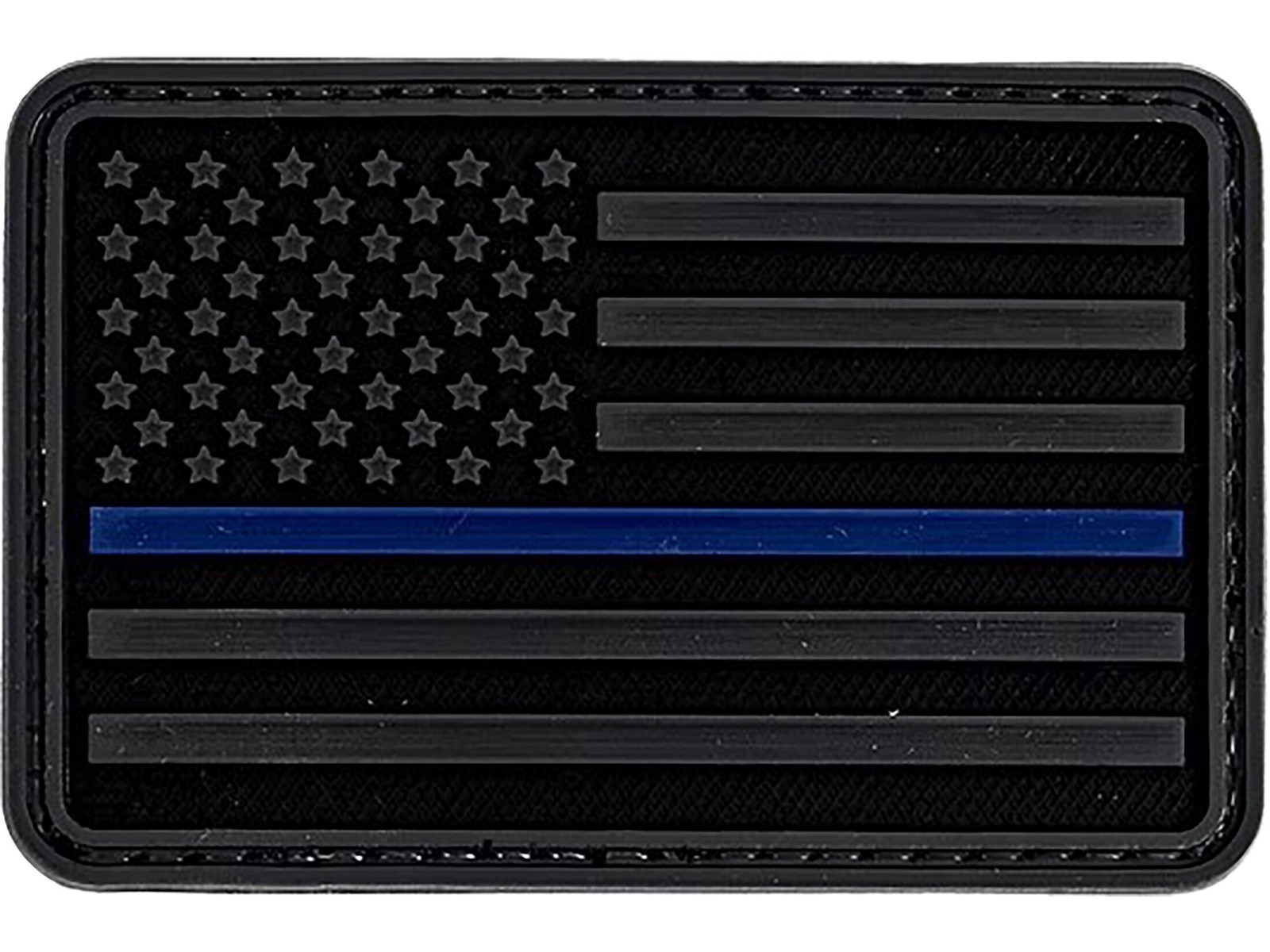 Merica Life 3D US Flag Forward Thin Blue Line PVC Morale Patch Grey