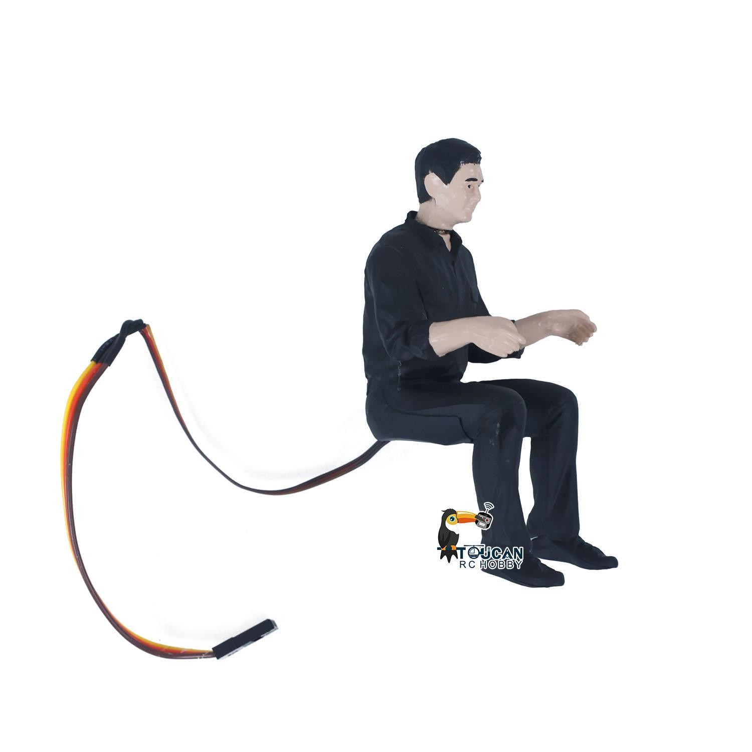 TOUCAN Electric Male Driver Figure Rotatable Head for 1/14 RC Truck Dumper Loder