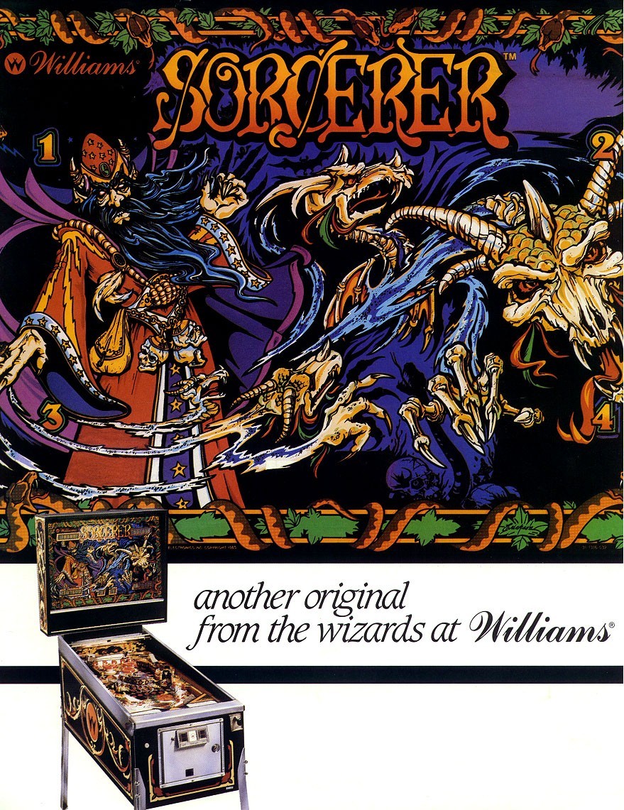 Sorcerer Pinball (Williams) System 9 L3 Tournament Edition- CPU Rom Upgrade Set
