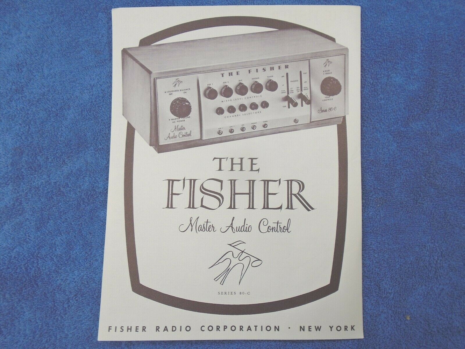 NOS 55 56 57 58 FISHER RADIO 80-C MASTER AUDIO CONTROL SALES BROCHURE 1956 1957