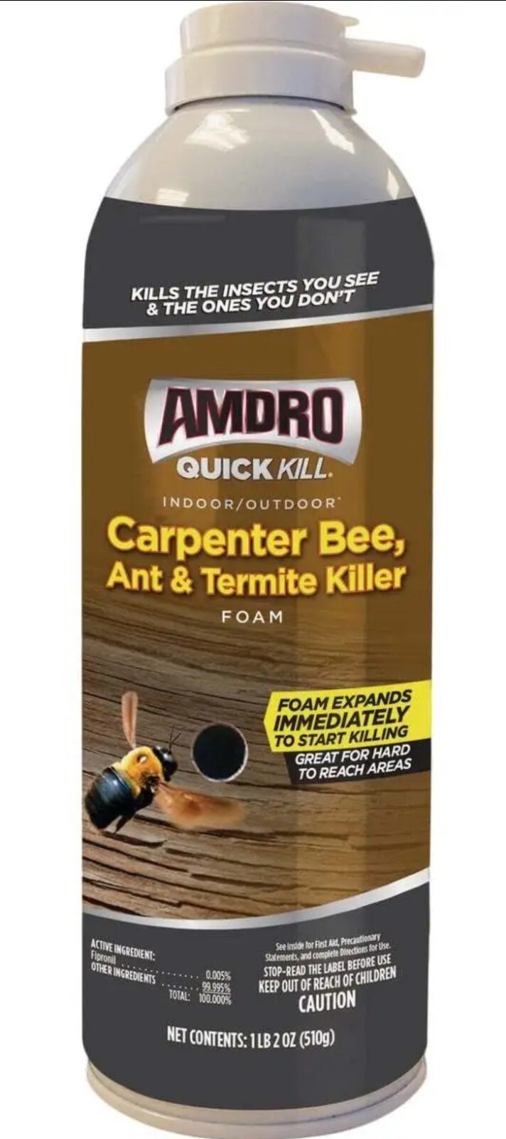 Amdro Quick Kill 18 oz Foaming Aerosol Spray Carpenter Bee, Ant & Termite 🆕