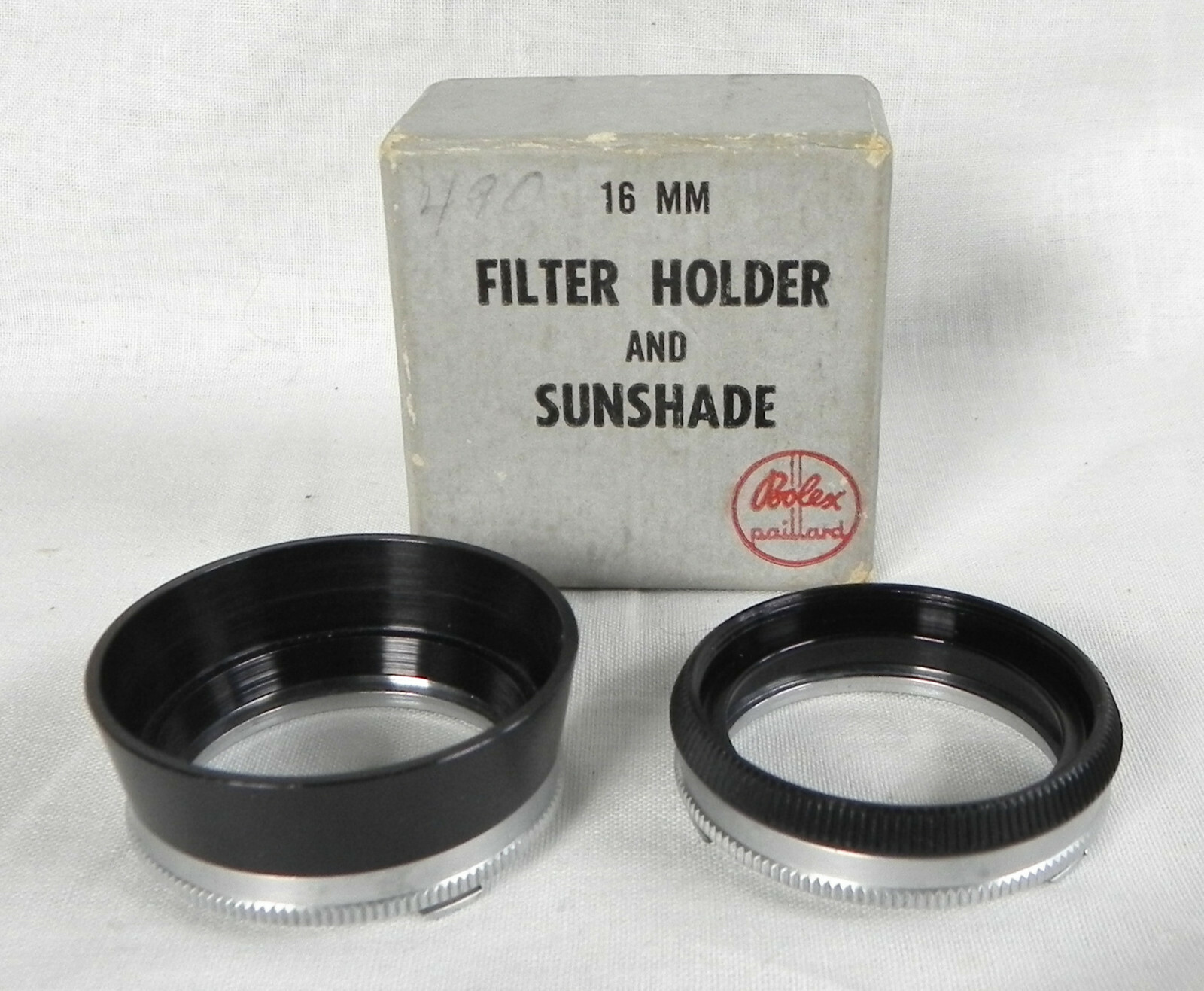 Bolex Paillard 16mm Filter Holder & Sunshade + 10mm Holder, for 32mm Filters