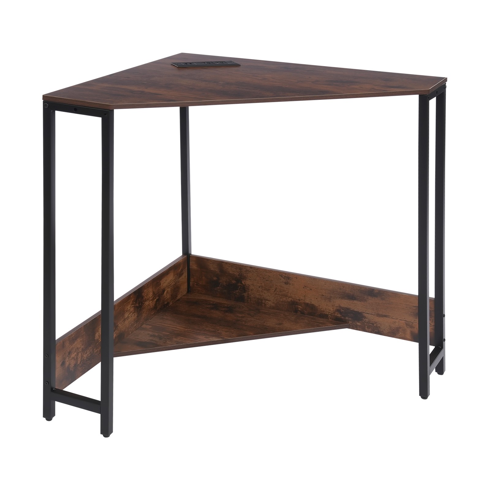 Corner Desk, 75cm Height Small Computer Desk with Power Outlets, Gaming Desk