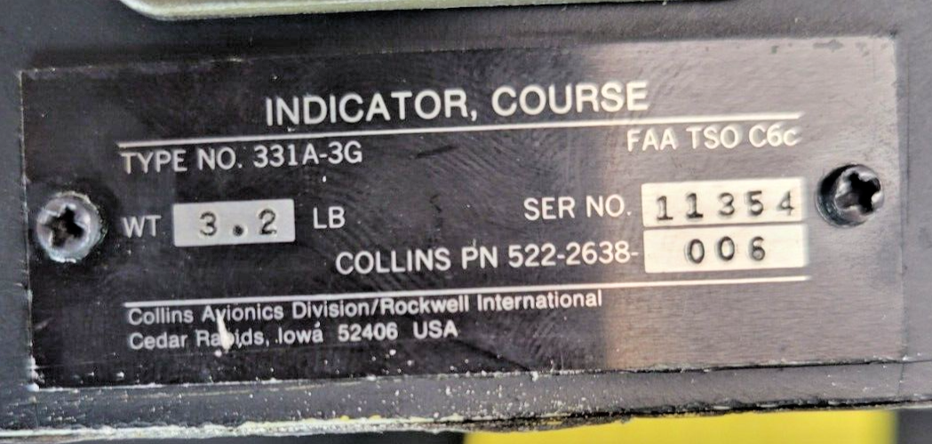 Collins Course Indicator 522-2638-006
