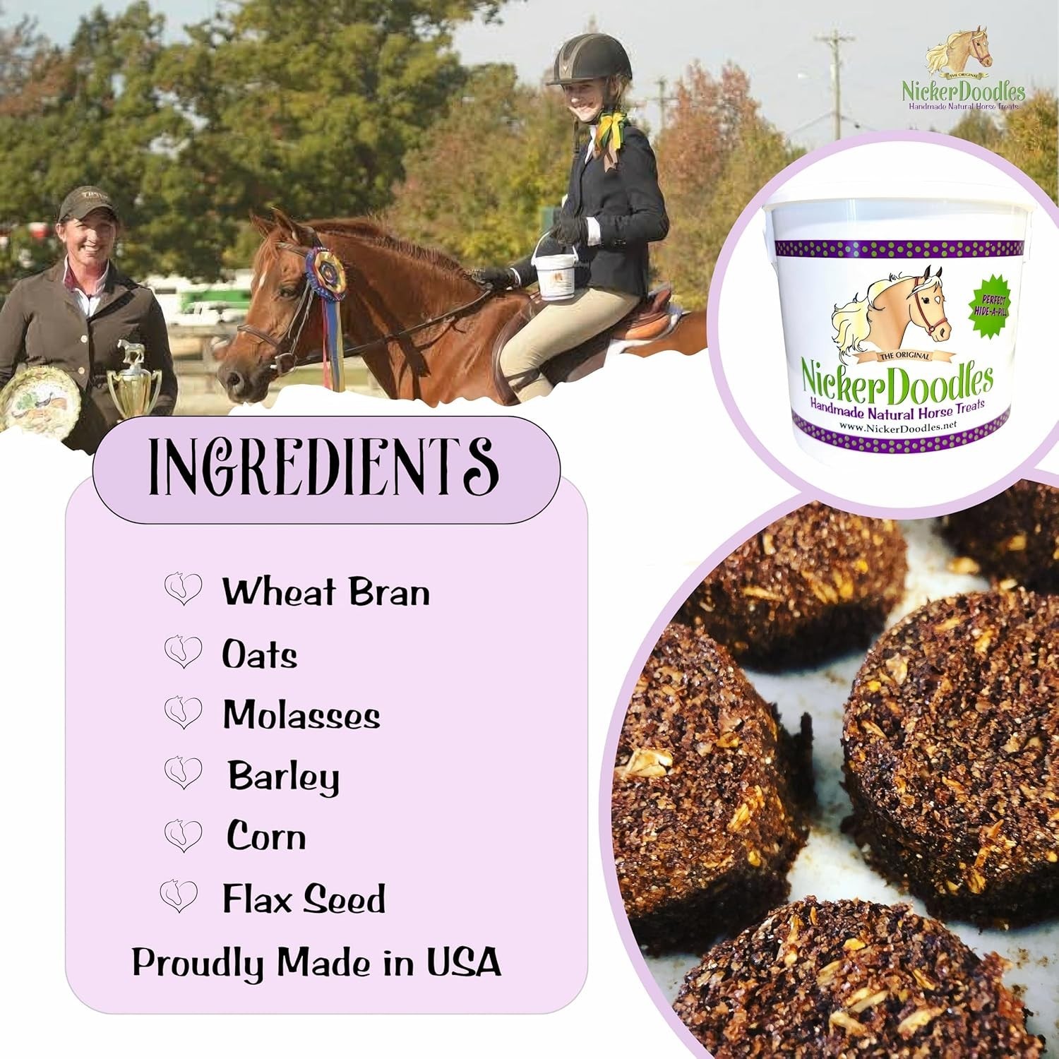 Horse Treats - 5 lb Pail - Effortlessly Give Medications with Our Soft Baked Tre