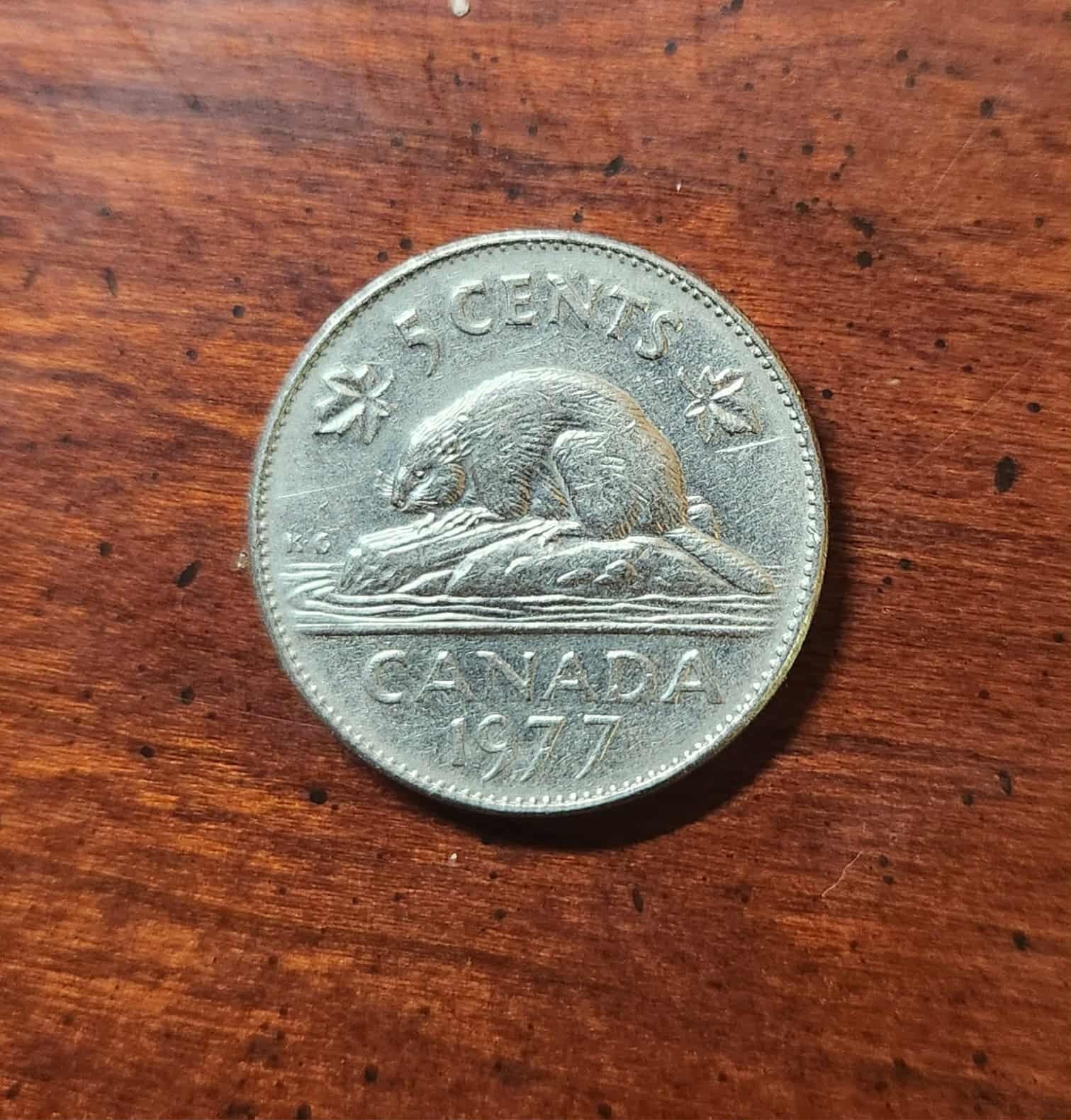 Canada 5 Cents Coin 1977 Queen Elizabeth II