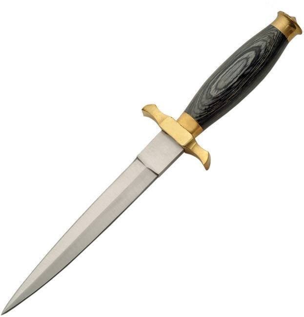 Pakistan Commando Fixed Blade Knife Gray Smooth Pakkawood Handle - 203105-BK