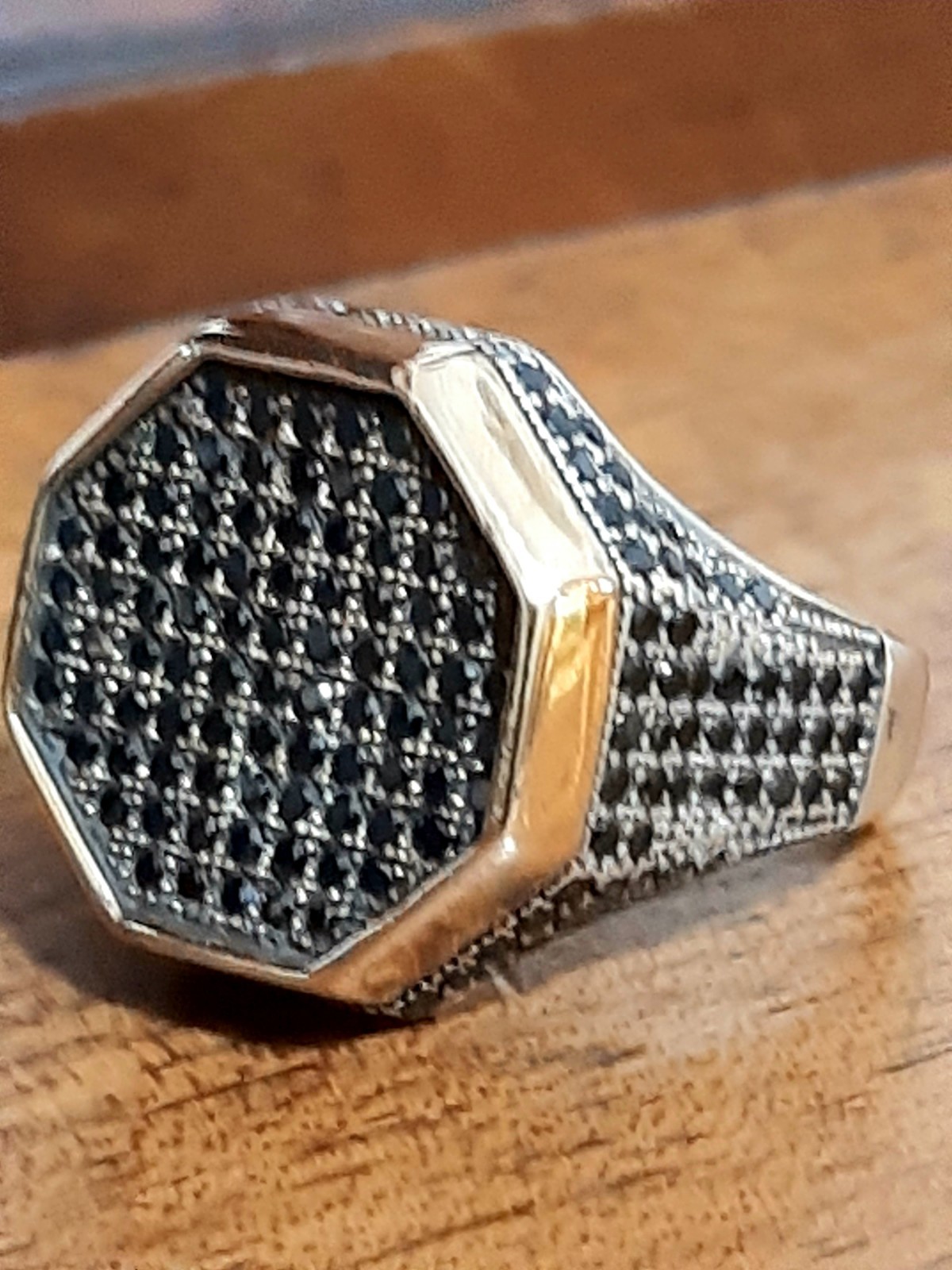 MENS RING 925 SILVER Onyx Solitaire Seal Ring Man Sterling Onyx $
