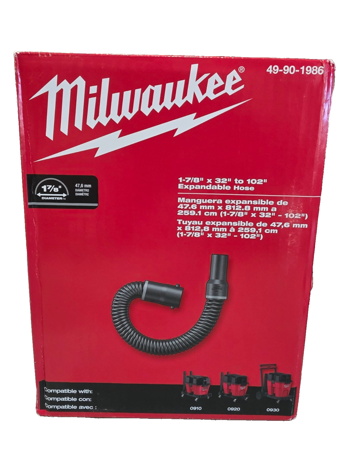 2 New in Box- Milwaukee Expandable hose 49-90-1986 hose is 1 7/8" x 32" to 102"