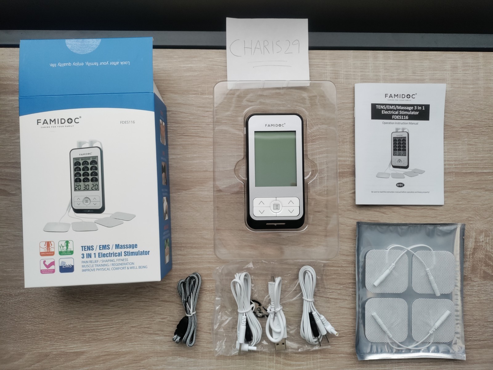 TENS/EMS/Massage Unit Muscle Stimulator for Pain Relief Therapy