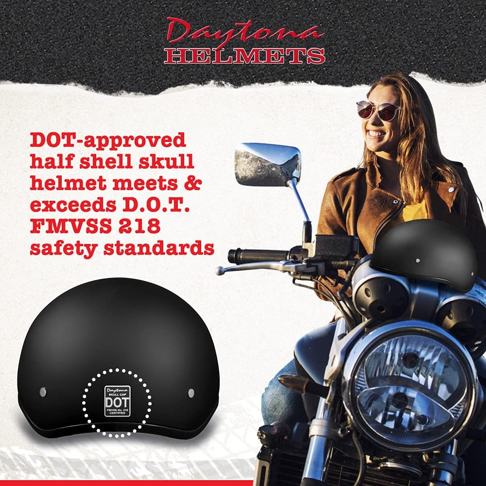 Motorcycle Helmet Half Skull Cap - Lightweight & Stylish DOT Approved Helmets fo
