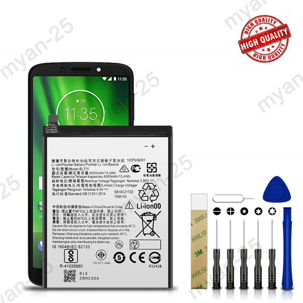 New Replacement Battery BL270 For TracFone Motorola Moto E5 XT1920DL 4000mAh