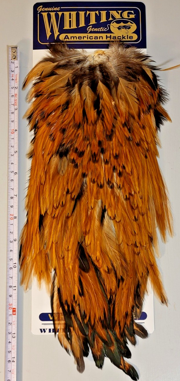 Whiting American Rooster Saddle, Medium Ginger, Fly Tying