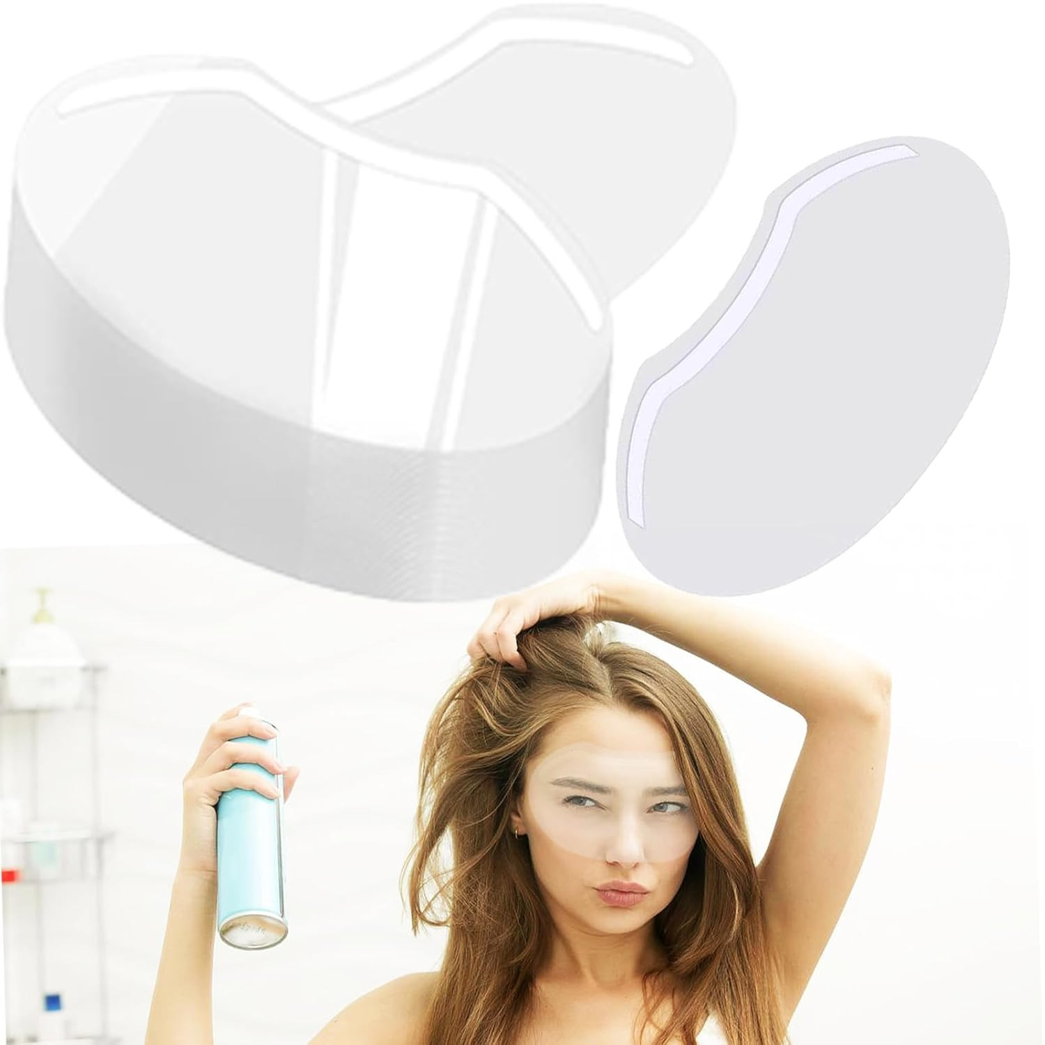 50 Pcs Disposable Shower Face Shield, Eye Shield after Cataract Surgery, Clear F