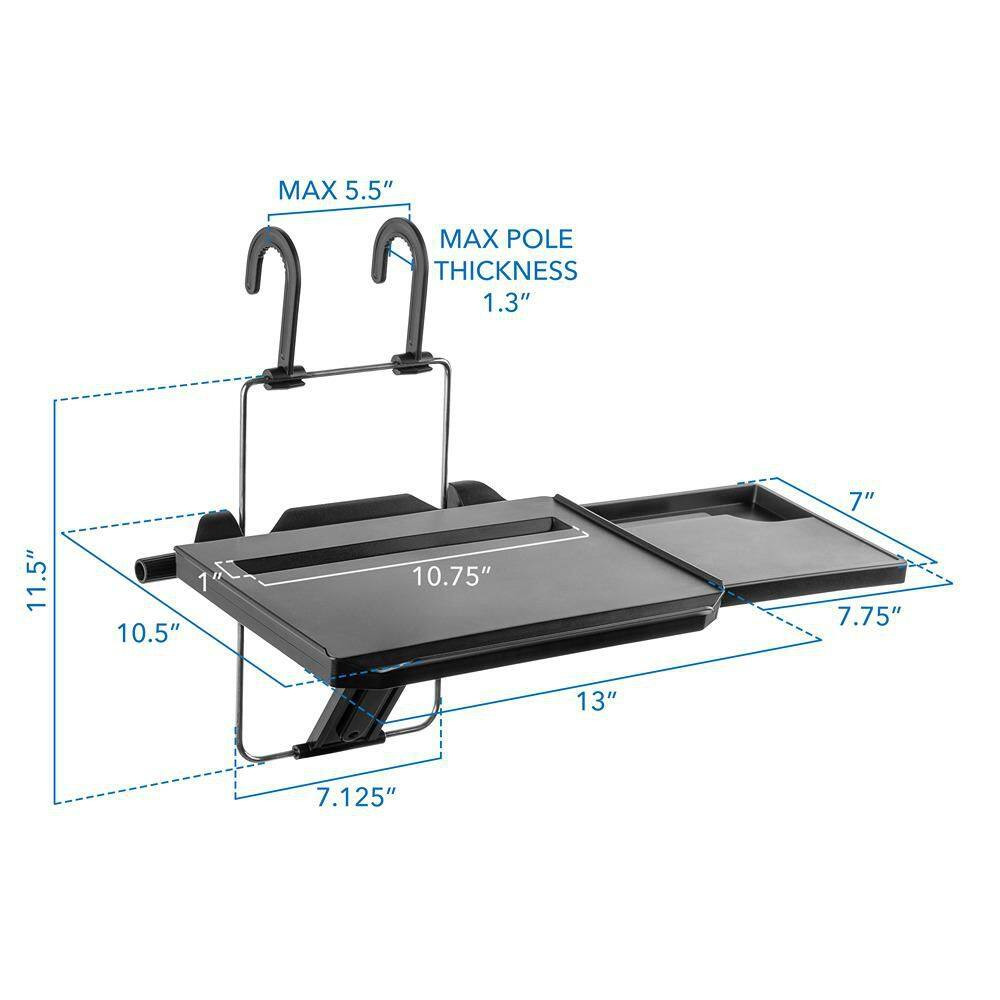 Height Adjustable Steering Wheel and Head Rest Laptop Tray