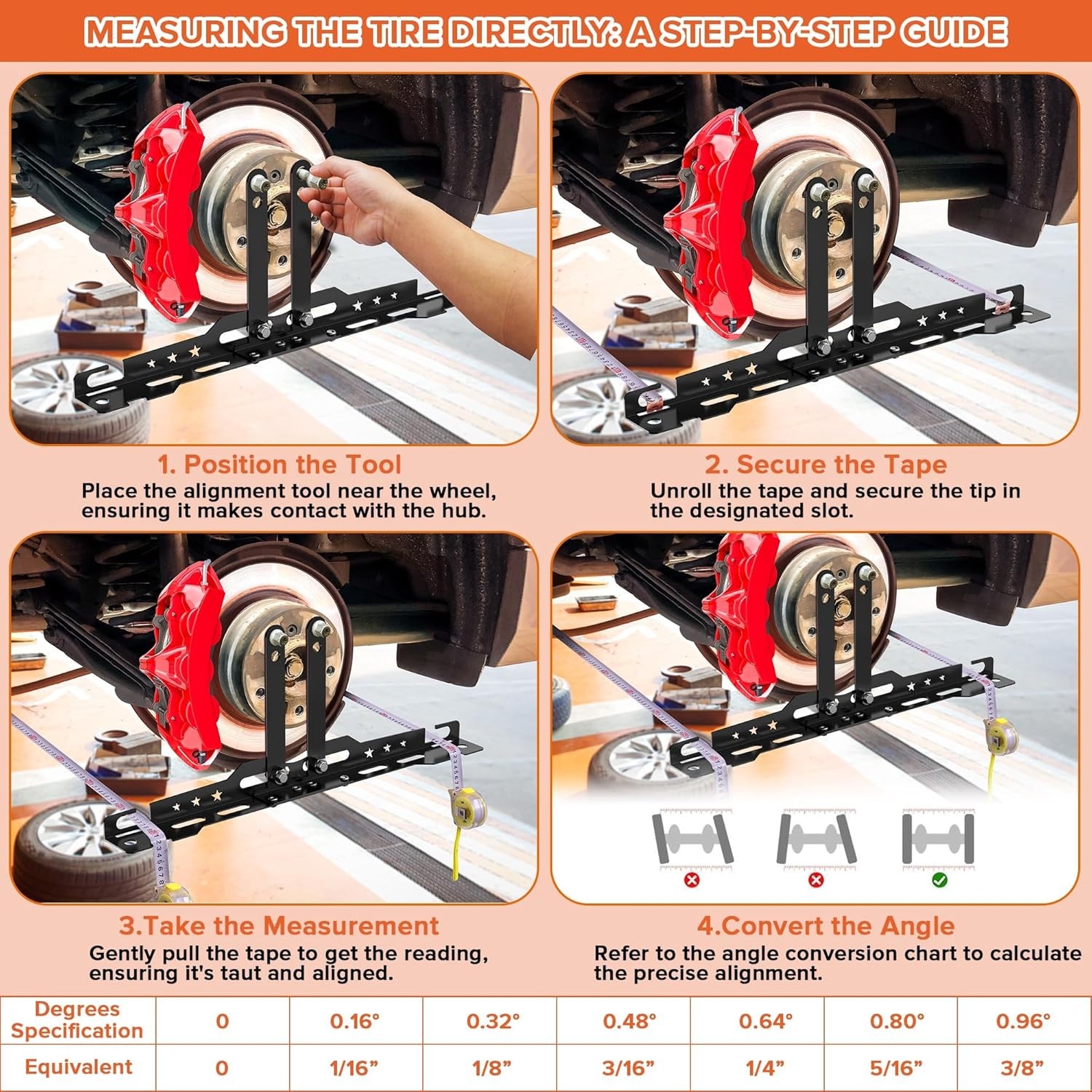 2Pcs Wheel Toe Alignment Tool Plate Automotive Wheel Alignment Upgraded Tool US