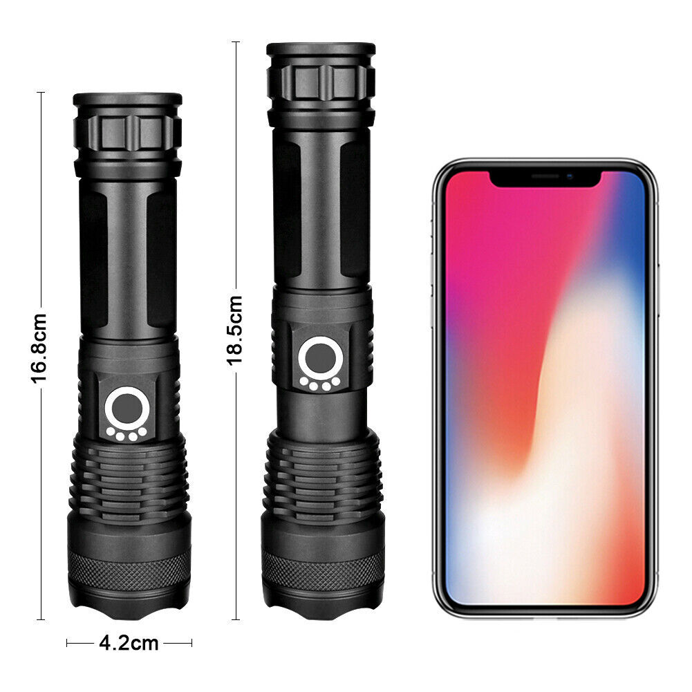 Super-Bright 90000LM LED Tactical Flashlight With Rechargeable Battery