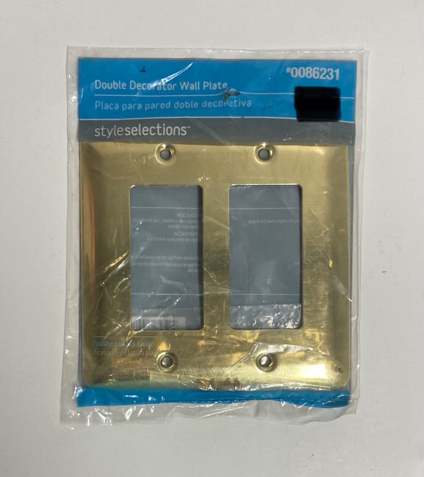 0086231 STYLE SELECTIONS DOUBLE DECORATOR WALL PLATE W10252-PB-CP