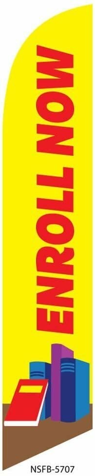 Enroll Now Preschool Daycare Feather Banner Swooper Flag, Replacement Flag Only