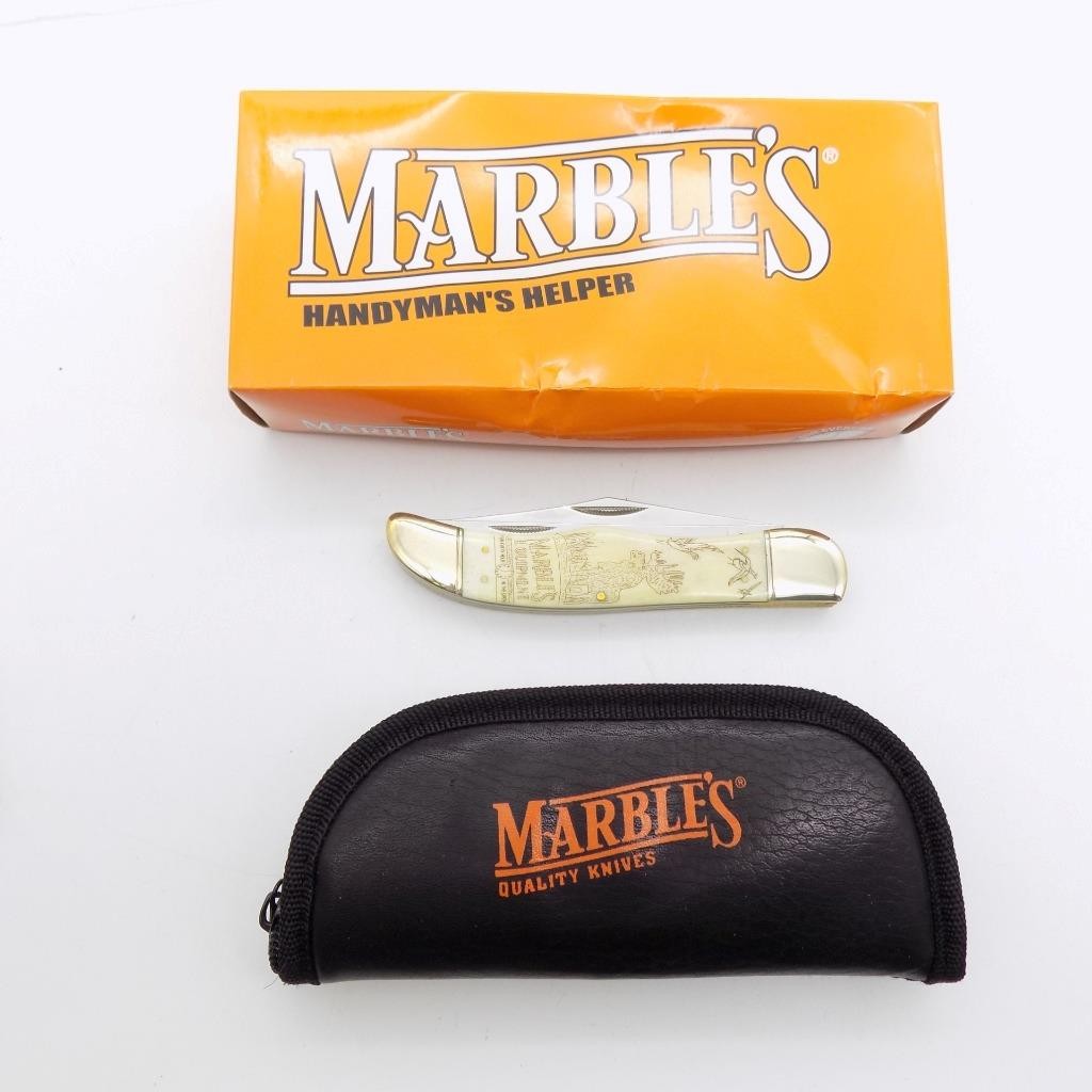 Marbles Handyman's Helper Folding Knife MR229 2 Blade With Pouch NOS 3-1/2"