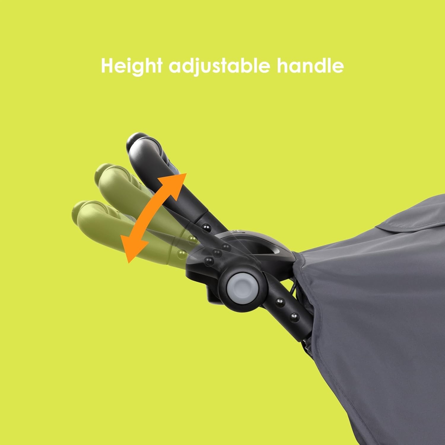 Adjustable Height Stroller with 5 Point Harness and Breathable Polyester Fabric