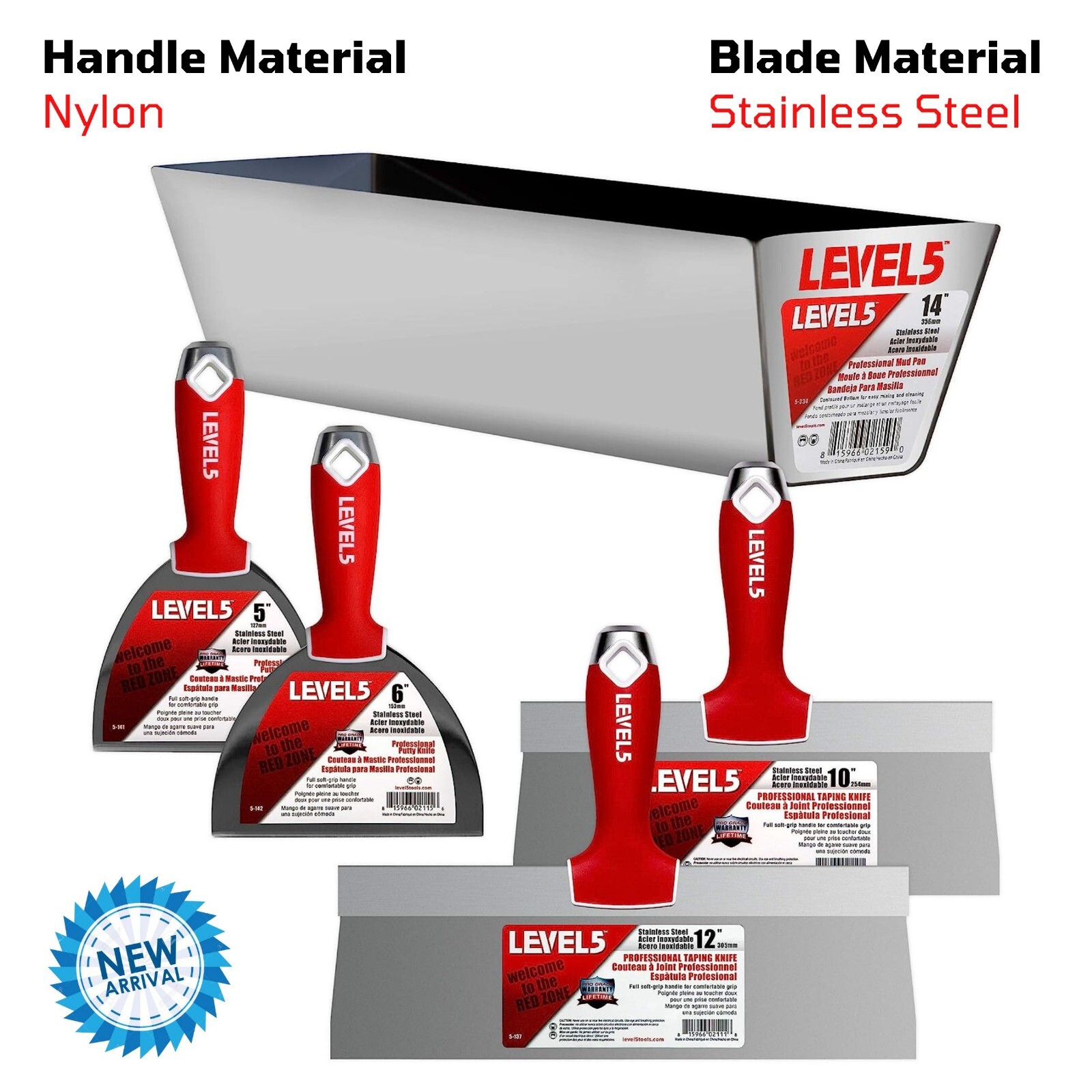Drywall Fishing Hand Tool Stainless Steel Putty Joint/Taping Knives & Mud Pan